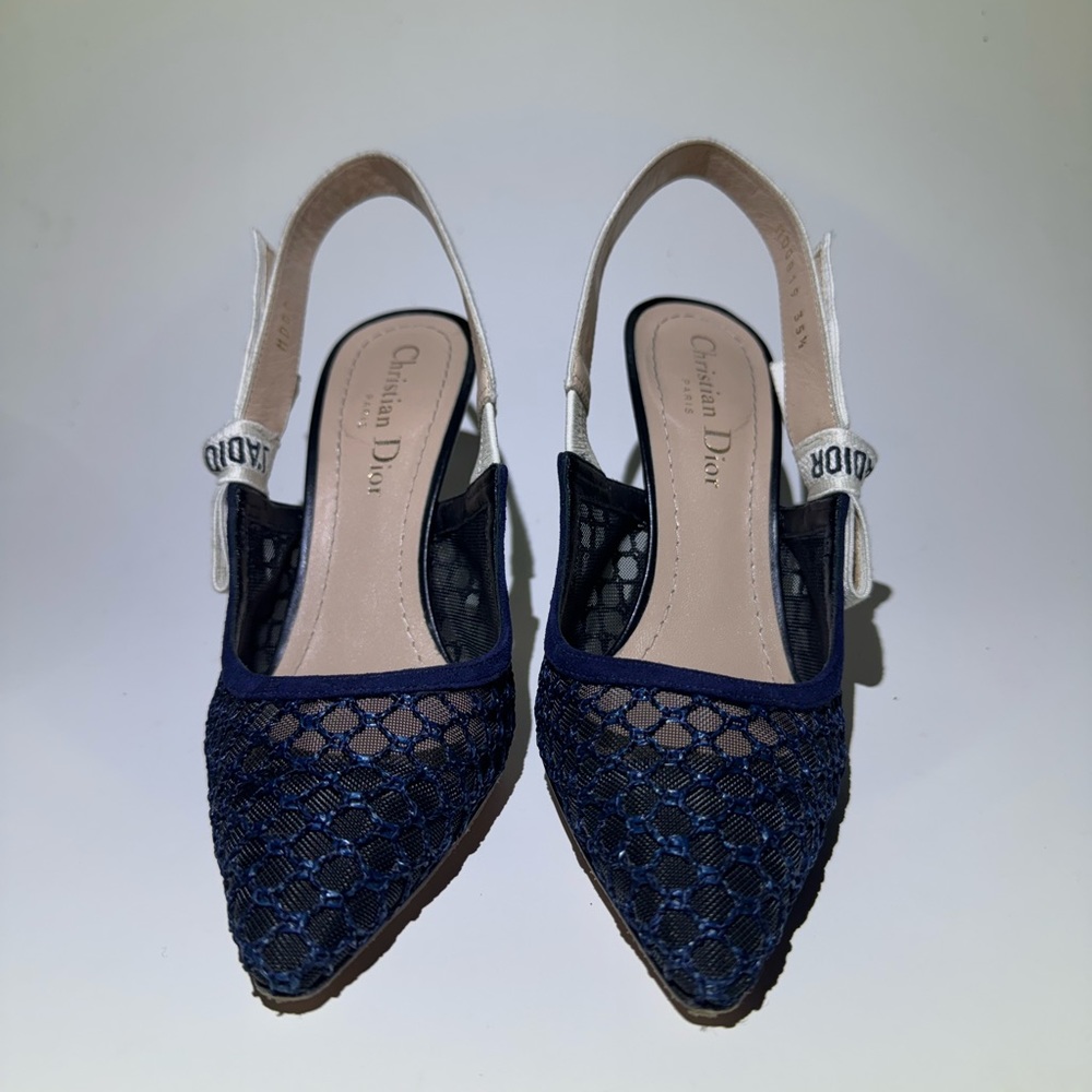 Christian Dior Navy Slingback Size 35.5